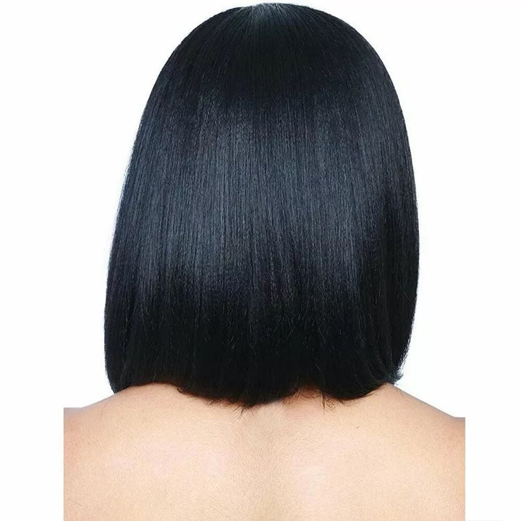 Centre-parted Fluffy Shoulder-length Straight Hair Wig Headgear for Women