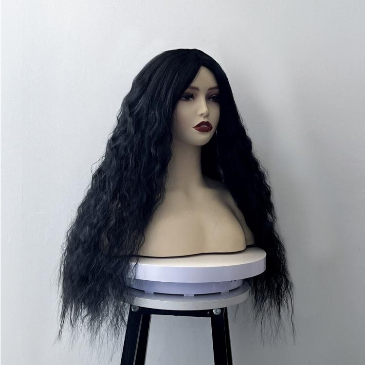 Corn Blanching Long Curly Hair Wig Headgear for Women