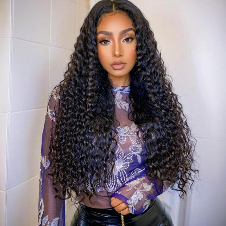 Corn Blanching Long Curly Hair Wig Headgear for Women