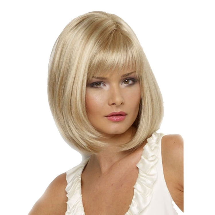 Short Straight Hair Bob Haircut Wig Chemical Fiber Hair Headgear for Women