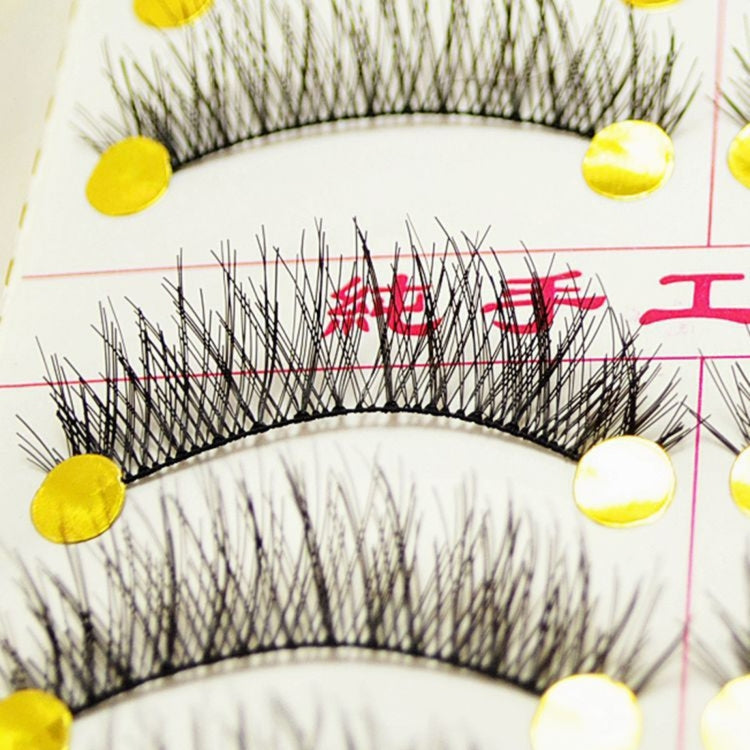 10 Pairs M14 Criss-Cross Cotton Stem Natural Makeup Lashes Charming Long Thick Black False Eyelashes