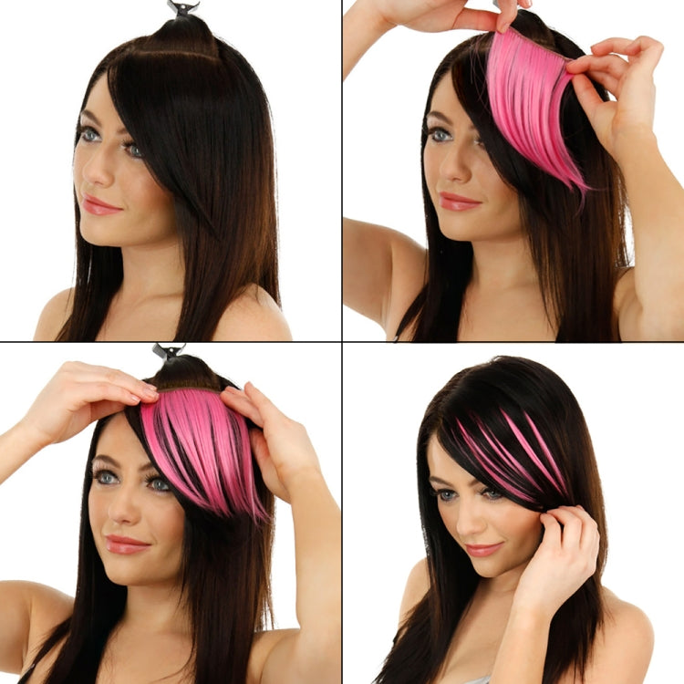 Color Gradient Invisible Seamless Hair Extension Wig Piece Straight Hair Piece Color Bangs Hair Piece