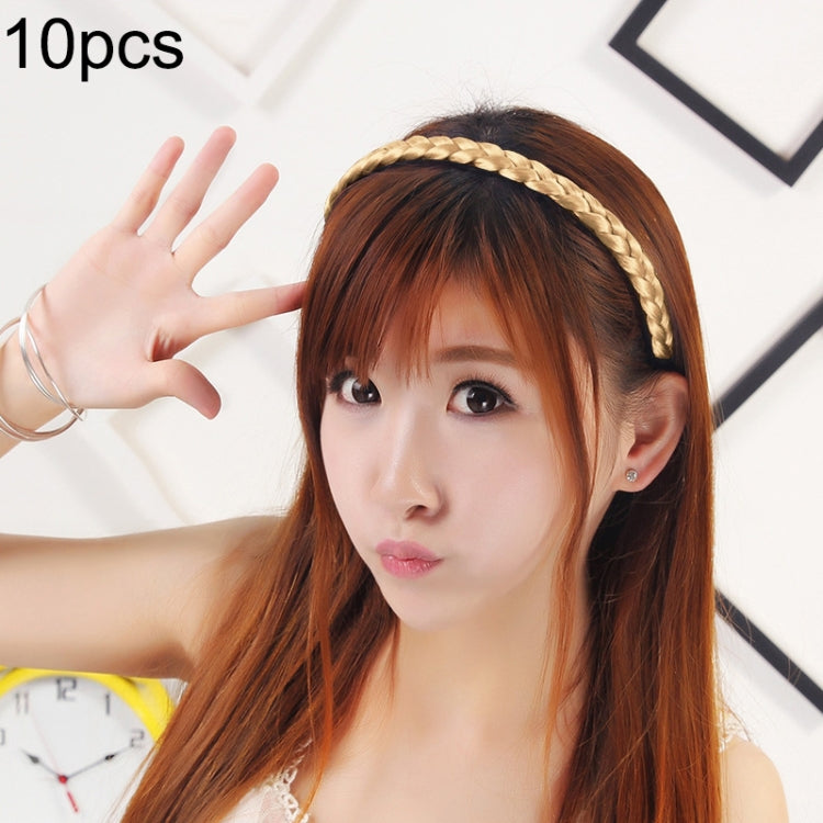 10 PCS Wig Twist Braid Jewelry Headband Hair Buckle (Light Yellow)