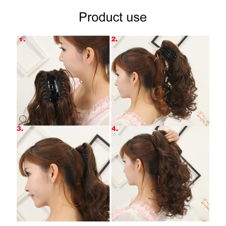 Natural Short Curly Hair Clip-on Pear Blossom Roll Horsetail Wig