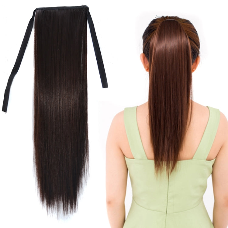 Natural Long Straight Hair Ponytail Bandage-style Wig Ponytail for Women，Length: 45cm