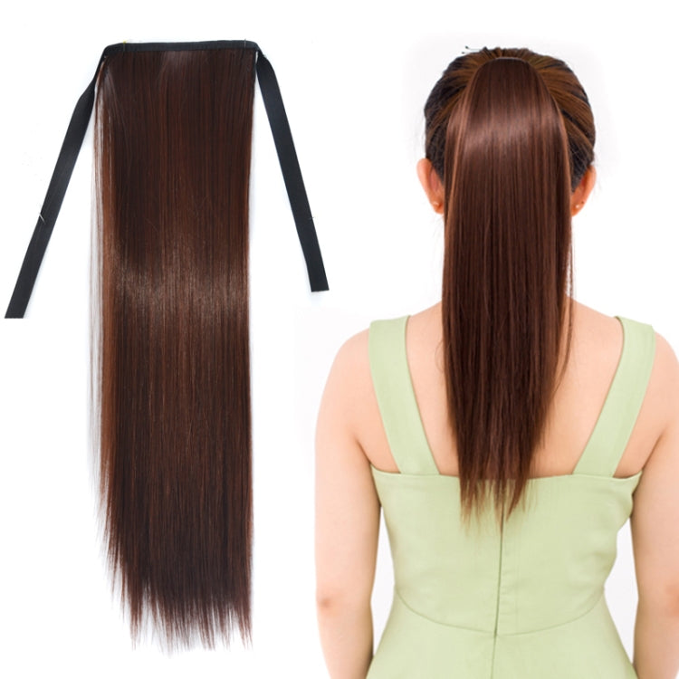 Natural Long Straight Hair Ponytail Bandage-style Wig Ponytail for Women，Length: 45cm