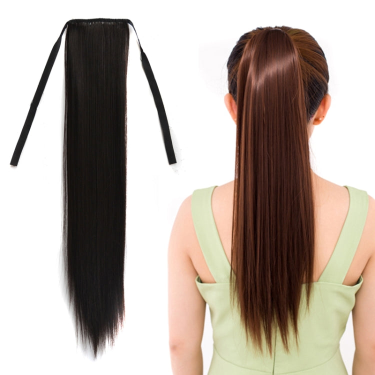 Natural Long Straight Hair Ponytail Bandage-style Wig Ponytail for Women，Length: 60cm