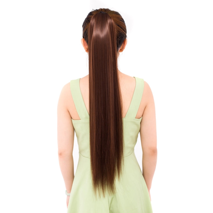 Natural Long Straight Hair Ponytail Bandage-style Wig Ponytail for Women，Length: 75cm