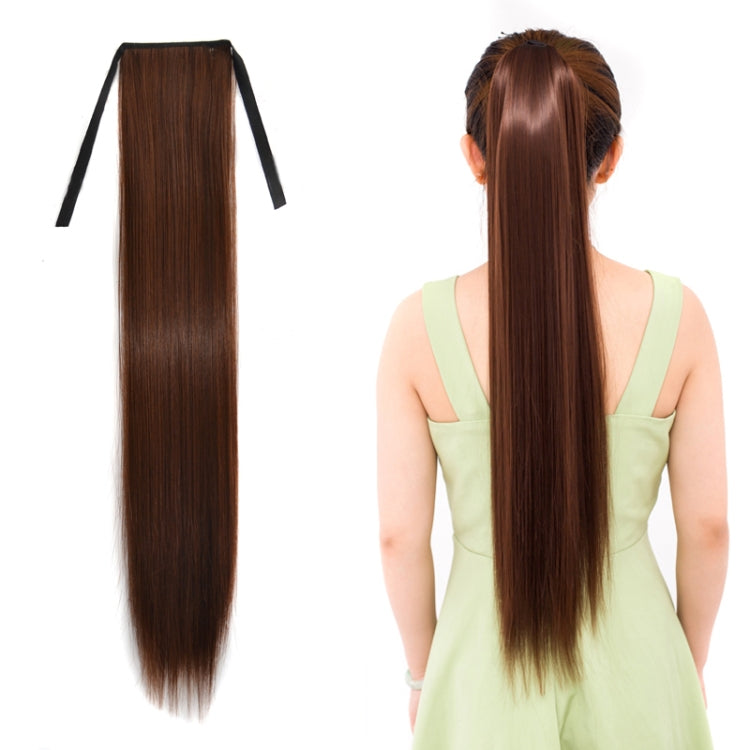 Natural Long Straight Hair Ponytail Bandage-style Wig Ponytail for Women，Length: 75cm