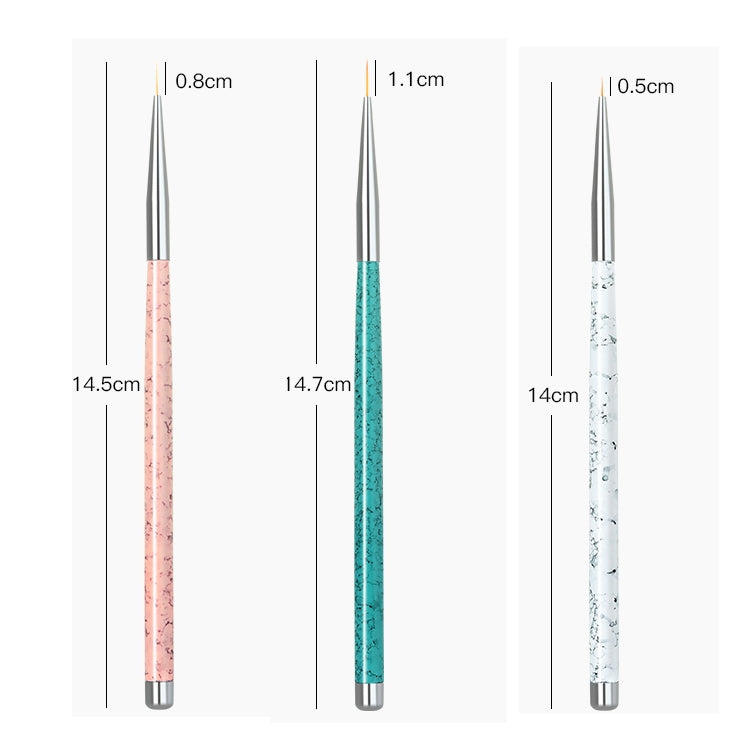 3PCS Nail Drawing Pen Dotting Tools Drawing Pen Carved Tool Nail Art Accessories Brushes Nail Pencil Set