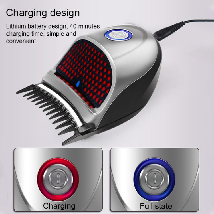 HJ-2018 Men Electric Shaver Fader Self-help Hair Clipper, with Cloth + Sponge + Pure Steel Tooth Scissors +Plain Steel Scissors + Spare Cutter Head, Standard Version, CN Plug