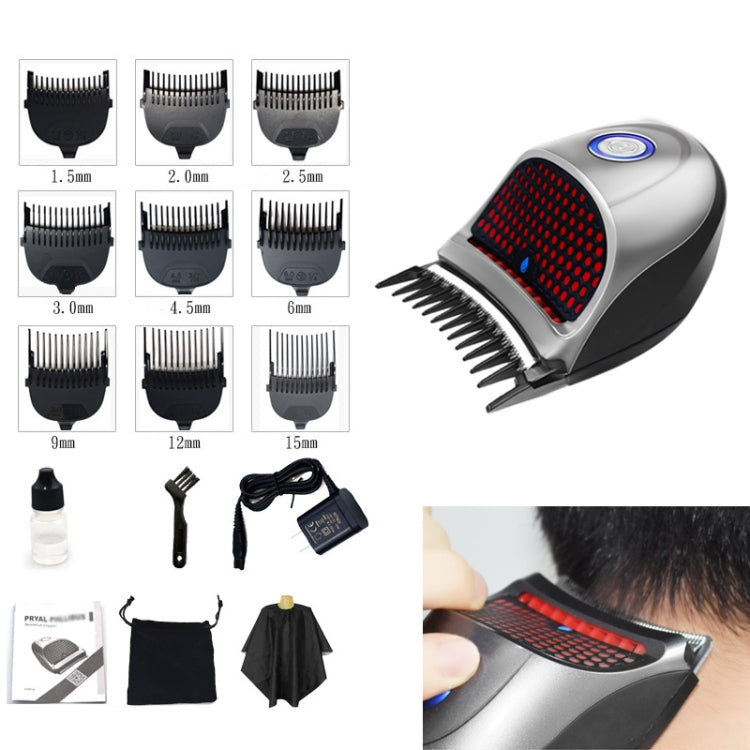 HJ-2018 Men Electric Shaver Fader Self-help Hair Clipper with Cloth + Sponge + Pure Steel Tooth Scissors +Plain Steel Scissors, Standard Version, CN Plug