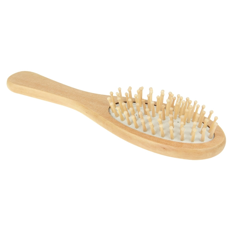 Natural Wooden Massage Hair Comb with Rubber Base & Wooden Brush, Size: Small