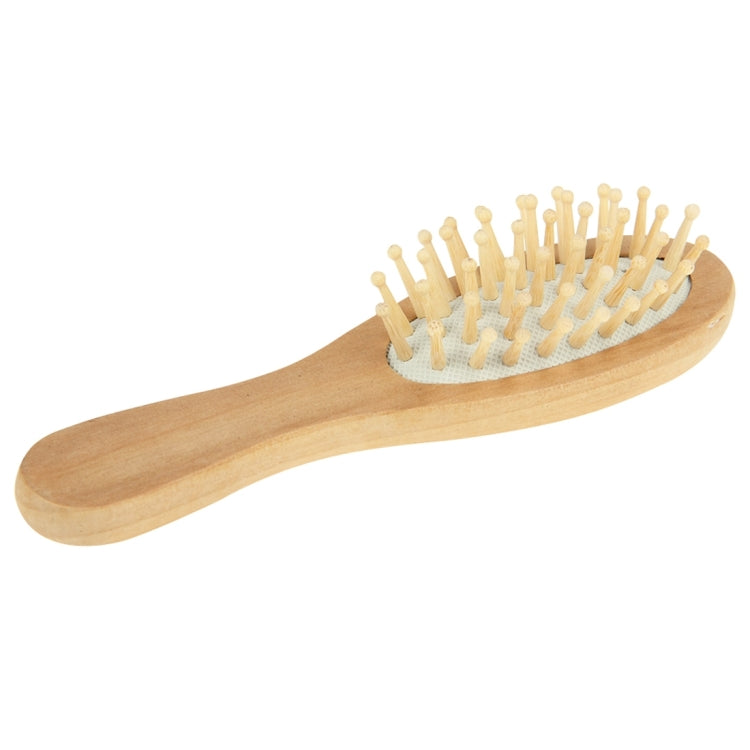 Natural Wooden Massage Hair Comb with Rubber Base & Wooden Brush, Size: Medium