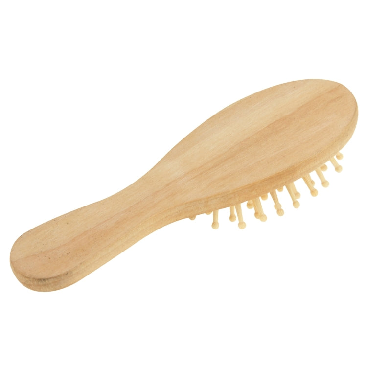 Natural Wooden Massage Hair Comb with Rubber Base & Wooden Brush, Size: Medium