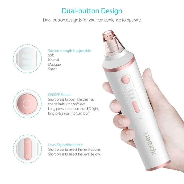 XPREEN XPRE037 Wireless Charging  Multi-function Blackhead Extractor Pore Cleanser with Four Probes & LED Lighting Function