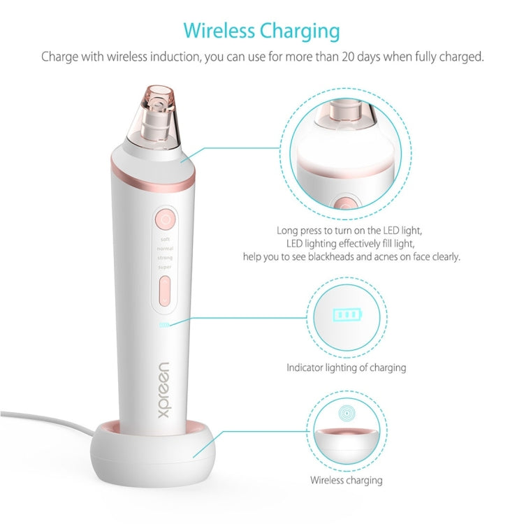 XPREEN XPRE037 Wireless Charging  Multi-function Blackhead Extractor Pore Cleanser with Four Probes & LED Lighting Function