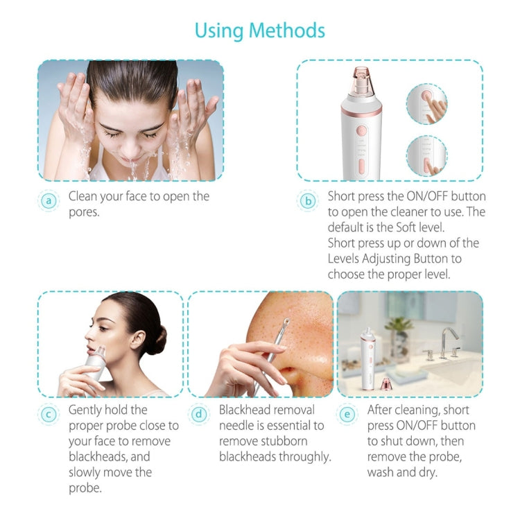 XPREEN XPRE037 Wireless Charging  Multi-function Blackhead Extractor Pore Cleanser with Four Probes & LED Lighting Function