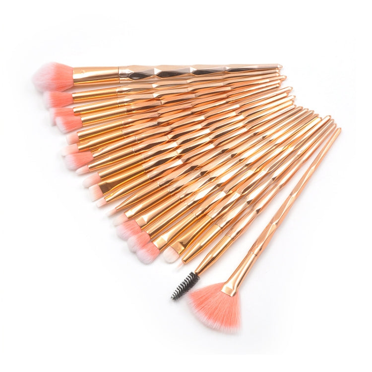 20 in 1 Diamond Handle Eye Brush Multi-functional Makeup Brush, Pink+Blue Handle and Purple Brush