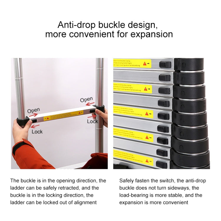 Multifunctional Thickened Aluminum Alloy Single-sided Telescopic Ladder, Size: 2.9m