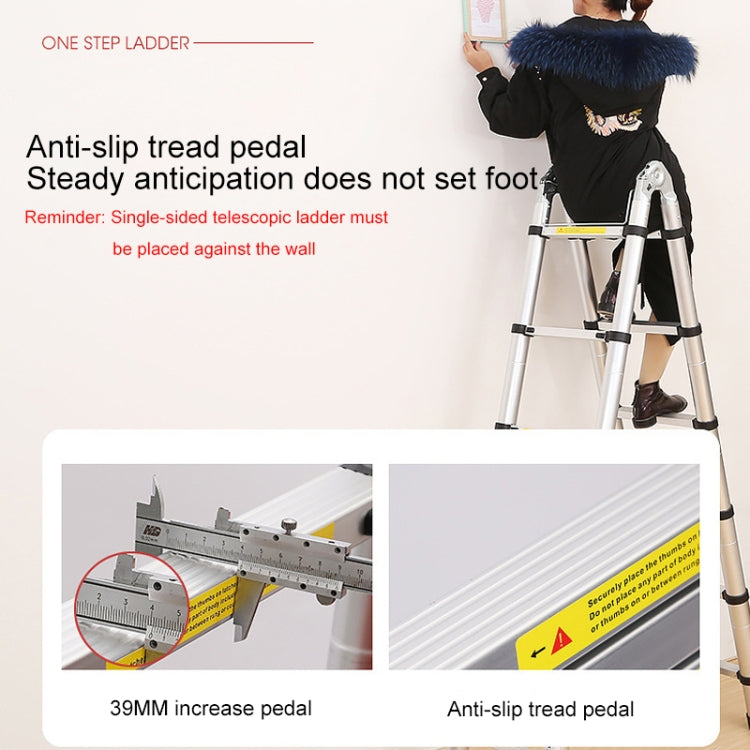 Multifunctional Thickened Aluminum Alloy Single-sided Telescopic Ladder, Size: 3.5m