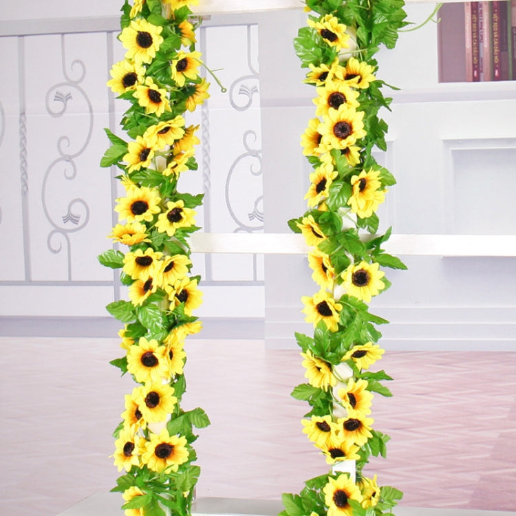 2 PCS Sunflower Artificial Flower Interior Background Wall Window Decoration, Length: 2.6m