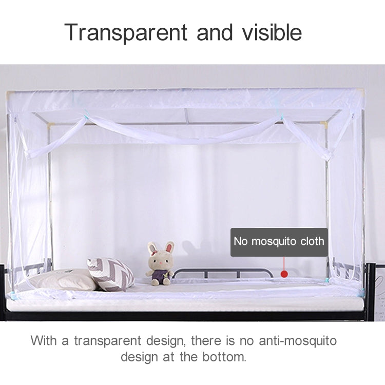 Student Dormitory Square Ceiling Zipper Mosquito Net Encryption Zipper Single Door Defence Mosquito for Lower Berth