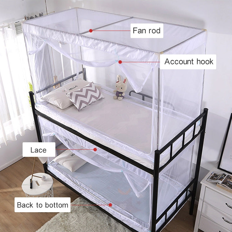 Student Dormitory Square Ceiling Zipper Mosquito Net Encryption Zipper Single Door Defence Mosquito for Lower Berth
