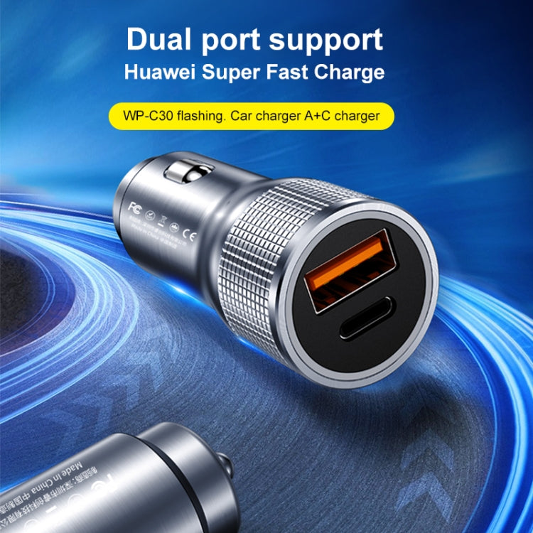 WK WP-C30 20W QC3.0 USB + PD UB-C / Type-C Interface Flash Series Car Fast Charger