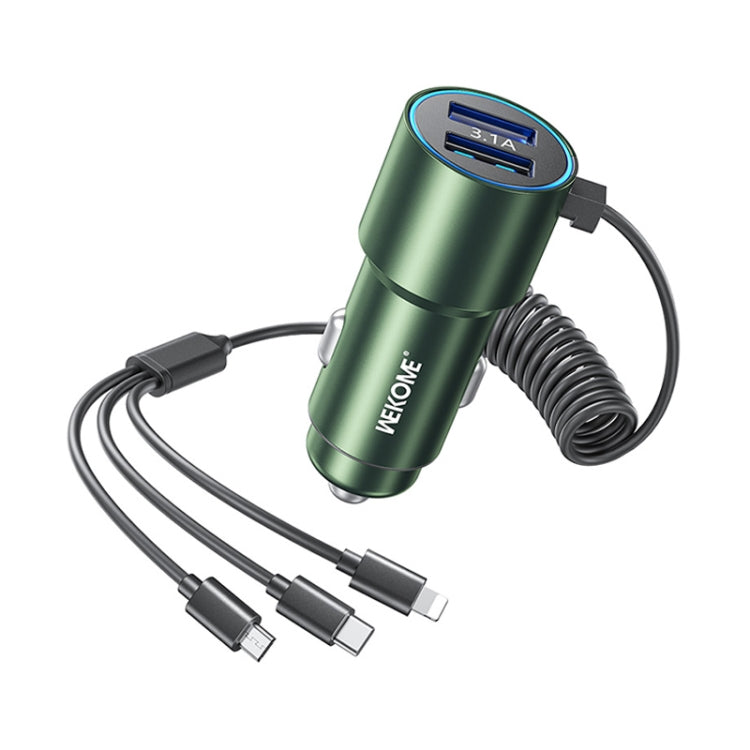 WK WP-C44 Pop Digital Series Ciahung 3-in-1 Cabled 33W Dual-USB Fast Car Charger