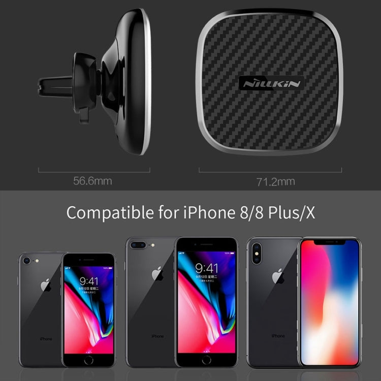 NILLKIN MC027 Car Air Outlet Vent Mount Clamp Holder 10W Fast Charging Qi Magnetic Wireless Charger