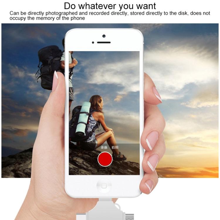 Cross 4 in 1 128GB 8 Pin + Micro USB + USB-C / Type-C + USB 3.0 Metal Flash Disk