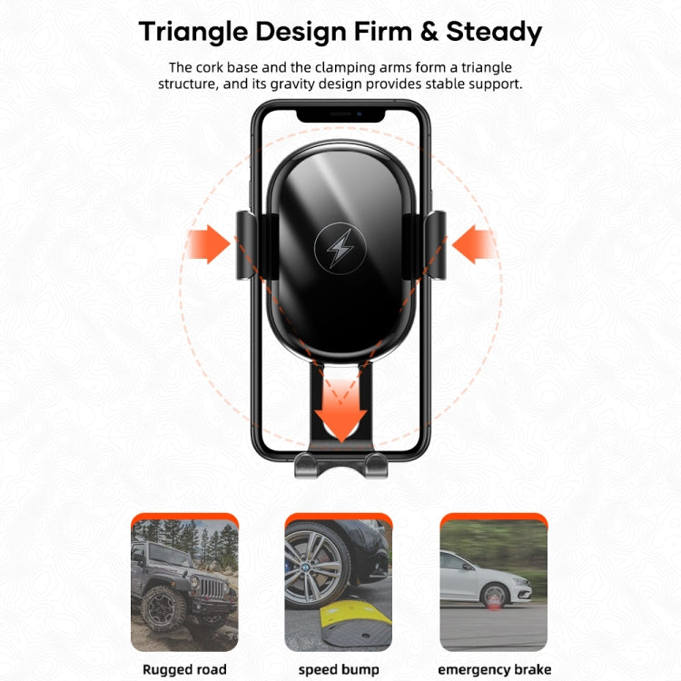 ROCK W31 Car Gravity Wireless Charging Air Outlet Bracket