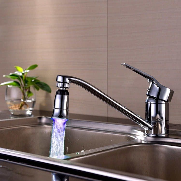 SDF2-B5 1 LED Temperature Sensor RGB LED Faucet Light Water Glow Shower, Size: 78 x 30mm, Interface: 22mm (Silver)