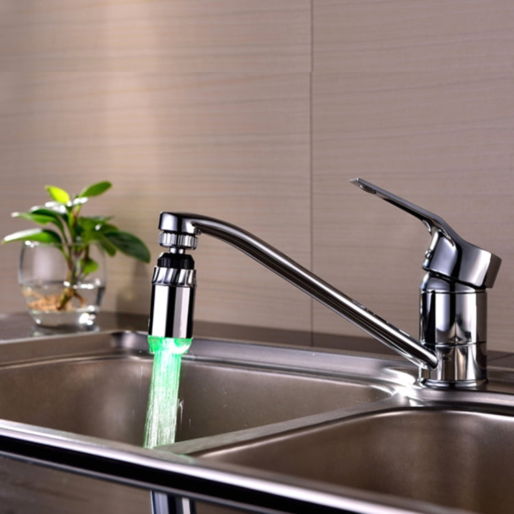 SDF-B2 1 LED ABS Temperature Sensor RGB LED Faucet Light Water Glow Shower, Size: 78 x 28mm, Interface: 22mm (Silver)