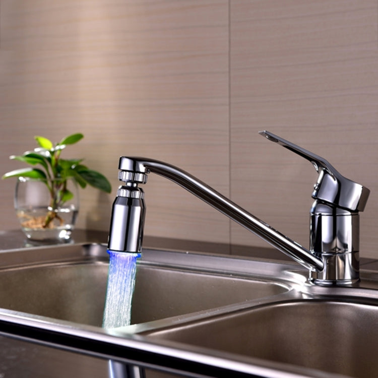 SDF2-B13 1 LED Temperature Sensor RGB LED Faucet Light Water Glow Shower, Size: 78 x 30mm, Interface: 22mm (Silver)