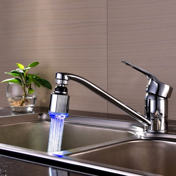 SDF-B5 1 LED ABS Temperature Sensor RGB LED Faucet Light Water Glow Shower, Size: 75 x 37mm, Interface: 22mm (Silver)