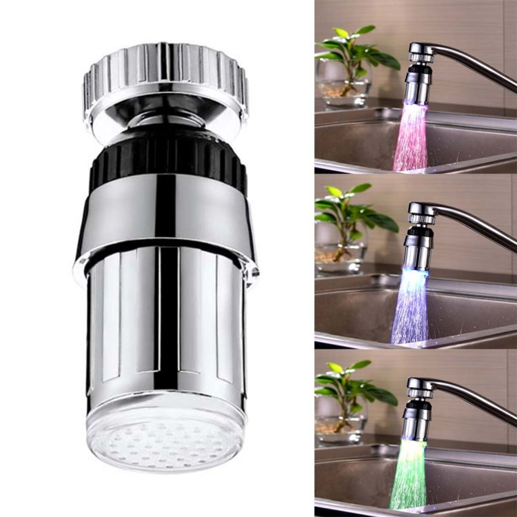SDF-B6 1 LED ABS Temperature Sensor 3-color LED Faucet Light Water Glow Shower, Size: 58 x 24mm, Interface: 22mm (Silver)