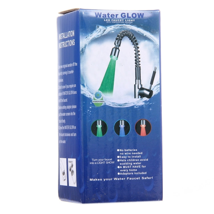 SDF-B6 1 LED ABS Temperature Sensor 3-color LED Faucet Light Water Glow Shower, Size: 58 x 24mm, Interface: 22mm (Silver)