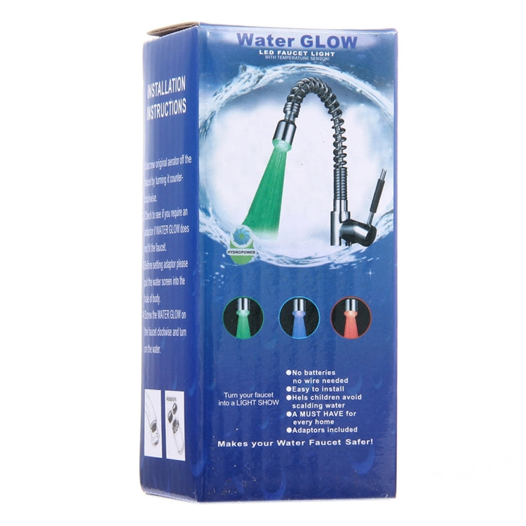 SDF-B6 1 LED ABS Colorful Change LED Faucet Light Water Glow Shower, Size: 58 x 24mm, Interface: 22mm (Silver)