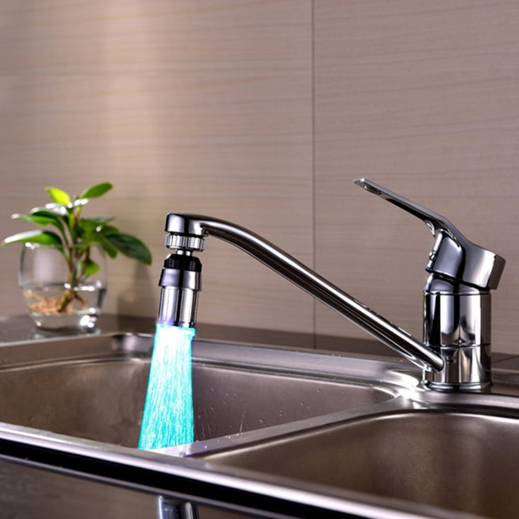 SDF-B6 1 LED ABS Colorful Change LED Faucet Light Water Glow Shower, Size: 58 x 24mm, Interface: 22mm (Silver)