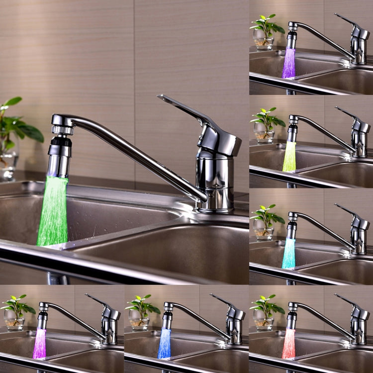 SDF-B6 1 LED ABS Colorful Change LED Faucet Light Water Glow Shower, Size: 58 x 24mm, Interface: 22mm (Silver)