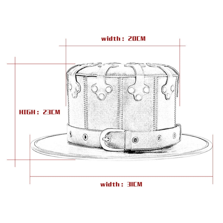 FHG144BK Halloween Punk Style Rivet Gentleman Hat Magic Hat