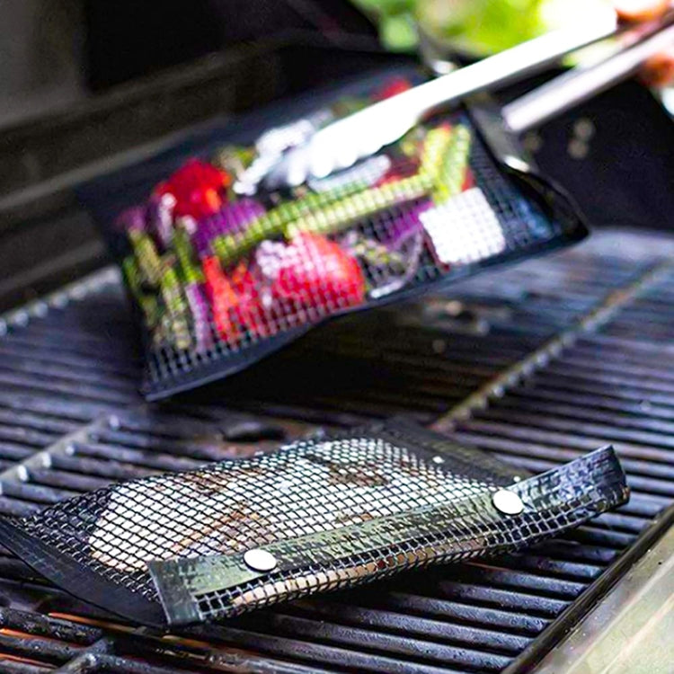 Barbecue Heat Resistant Non-stick Grilling Mesh BBQ Baking Bag, Size: 40 x 27cm (Black)