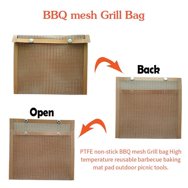 Barbecue Heat Resistant Non-stick Grilling Mesh BBQ Baking Bag, Size: 27 x 22cm (Copper)