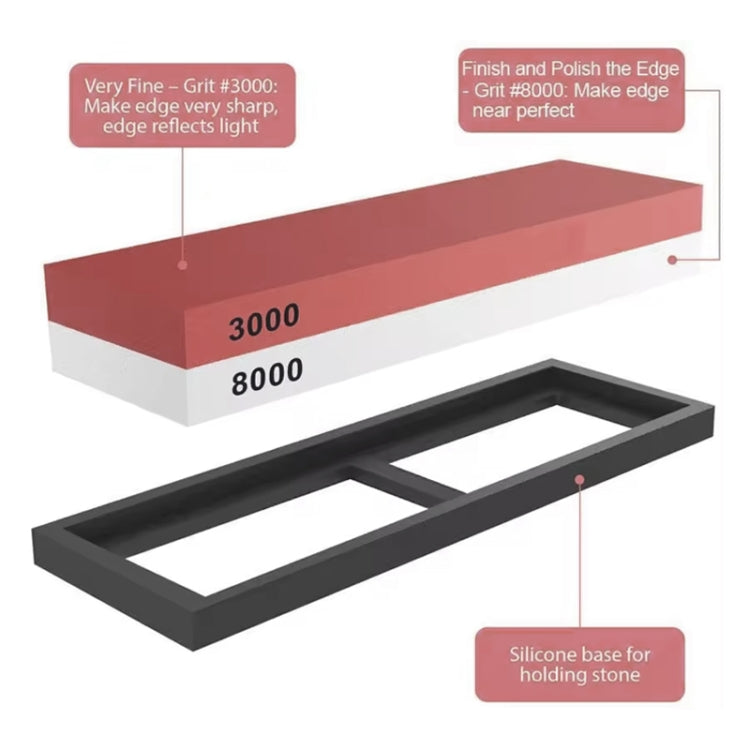 White Corundum Double-sided Sharpened Petroleum Stone Home Kitchen Whetstone, Type: 3000/8000, Random Color Delivery