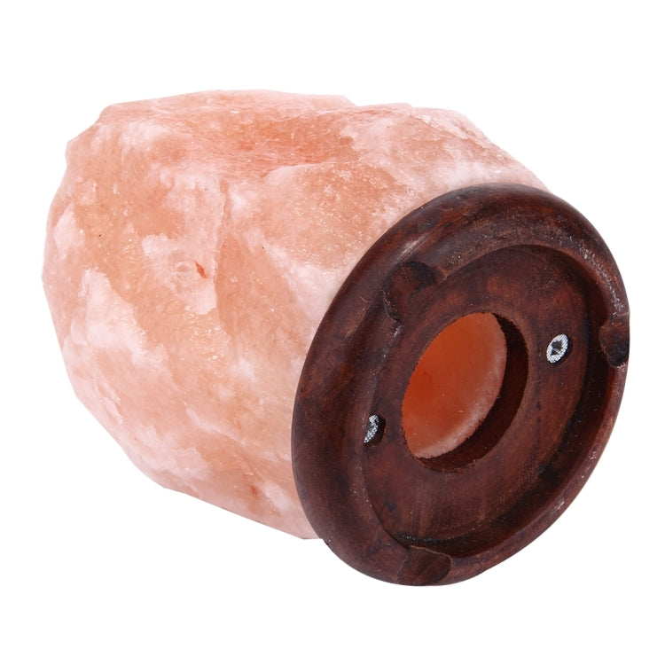 Crystal Rock Healthy Table Desk Lamp Night Light with Wood Base & Bulb & Switch, Small Size Weight 1-2KG, AC 110V, US Plug