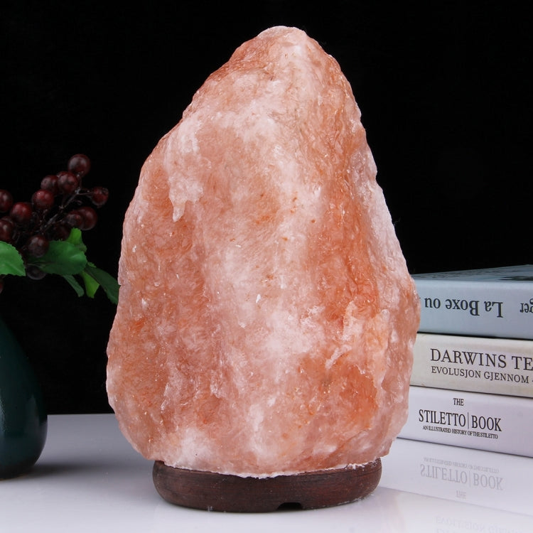 Crystal Rock Healthy Table Desk Lamp Night Light with Wood Base & Bulb & Switch, Large Size Weight 3-5KG, AC 220V