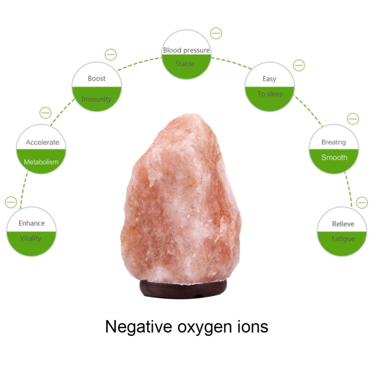 Crystal Rock Healthy Table Desk Lamp Night Light with Wood Base & Bulb & Switch, Large Size Weight 3-5KG, AC 220V