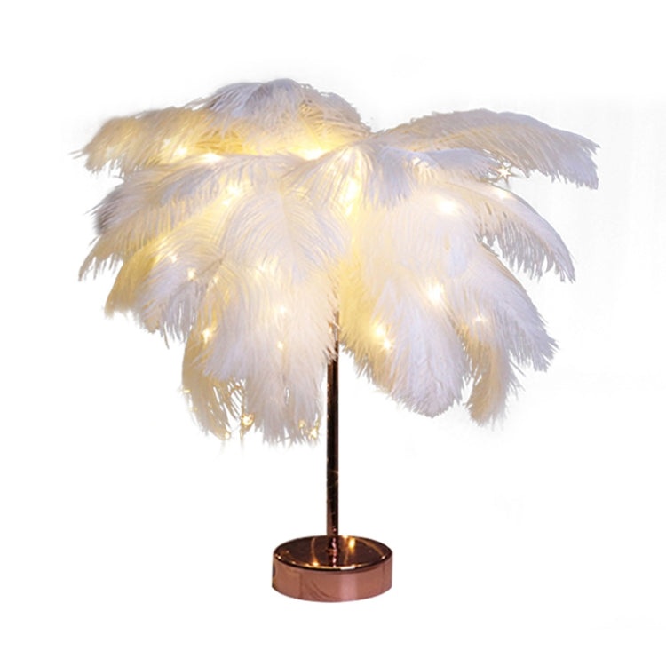 Creative Bedroom Feather Table Lamp Night Light Decorative Light